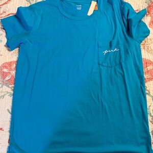 PINK Victoria's Secret Blue Relaxed Short Sleeve T-Shirt